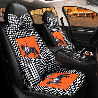 China Cartoon Fiber Car Seat Covers Full Set Seat Cover Cartoon Cushion Automotive Cover For Cars Universal Fit Set For 5 Seats for sale