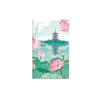 China Chinese style landscape painting printed soft cover ordered notebook for sale