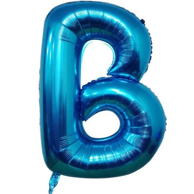 China Celebrartion Simple Blue 16 Inch Alphabet Letter Foil Hanging Balloons for sale