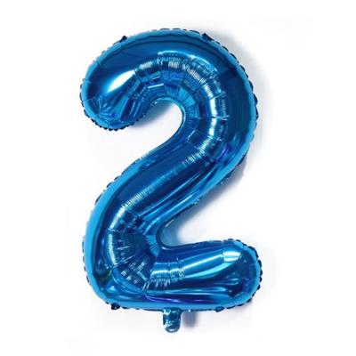 China Celebrartion China Blue 16 Inch Big Mylar Number Foil Balloons For Party for sale