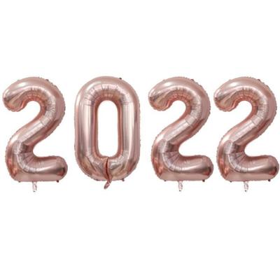 China Celebrartion 2022 40 inch number aluminum foil balloons for happy new year party for sale