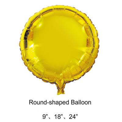 China toys/gift/decorations/festival 9 18 24 inch gold color round shape helium foil balloons for sale