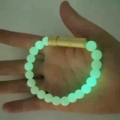 China FASHIONABLE women men with iNatural stone luminous bracelet information hidde message elasticity black trendy tubet for sale