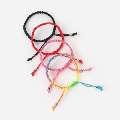 China TRENDY Hand Braided Adjustable 7 Color Bead Steel Ball Tassel Stainless Fashion Bracelet Friendship Bracelet Men Women Adjustable Jewelry for sale