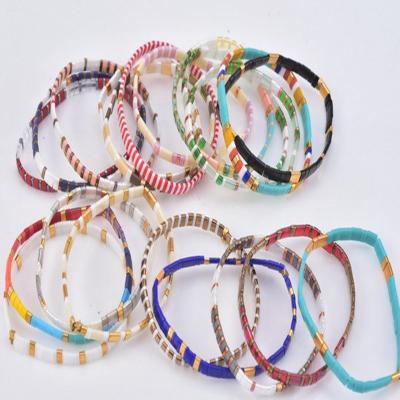 China New Wholesale FASHIONABLE Fashion Bohemian Colorful Beaded Bracelets Tila Miyuki Beads Bracelet Handmade African for Women Girls for sale