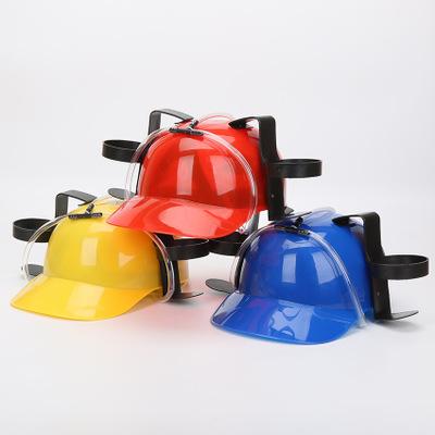 China Orgy Funny Hat Beer Hat And Lazy Drinking Helmet Verified Drinking Soda Water With Straw Hat Beer Drinking Helmet for sale