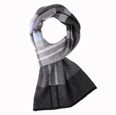 China 2021 new style fashionable ylm fashion hot wholesale custom printed winter cashmere business striped knitting men's fashion scarf for sale