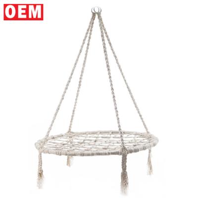 China Trendy Trendy YLM Custom Design Hammock Macrame Strong Round Spider Web Handmade Swing for sale