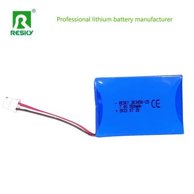 China 303450 Batería de polímero de li 7.4V 500mAh para iluminación de emergencia en venta