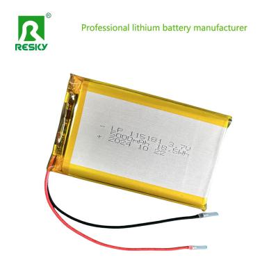 China Rechargeable Lithium Polymer Battery Pack 115181 105080 3.7V 5000mAh For Solar Light for sale