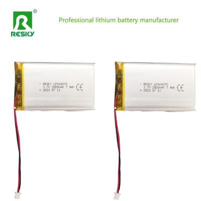 중국 604070 리?? 폴리머 배터리 셀 3.7v 2000mAh 전력 리포 배터리 소비자용 판매용