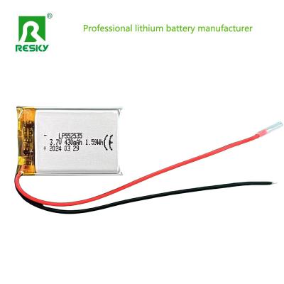 China Oplaadbare lithium-polymerbatterijcel 552535 3.7V 430mAh Lipo-batterijen Te koop