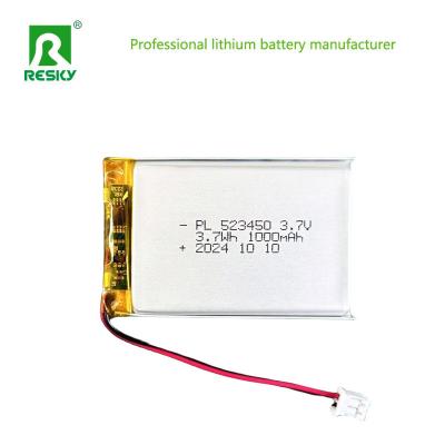 China Cylindrical Lipo Battery Cells 523450 603450 3.7V 7.4v 1000mAh for sale