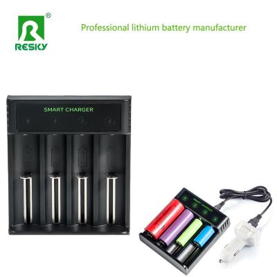 China 4 Slots Rechargeable Smart Battery Charger for 4.2V 2A 18650 Li-ion Ni-MH Ni-CD Battery for sale