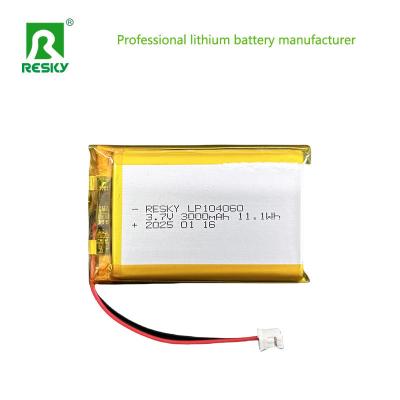 China 3.7V Lithium Polymer Battery Pack 104050 104060 3000mAh Lithium Ion Batteries for sale