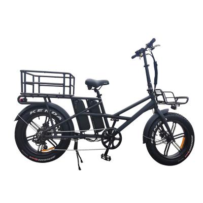 China Lantu Ebike OEM 48 dual battery 500w motor fat tire electric delivery cargo bike with basket zu verkaufen