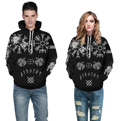 China Fashion New Product Viking Digital PrintingCouple Hooded Fleece Sweater Street Style Long Sleeve Anti-wrinkle Long Sleeve Sweater for sale