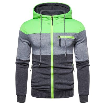 China Anti-wrinkle fashion men's zipper hoodies wholesale hoodies sweatshirt scolor block sweatshirt for sale