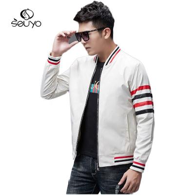 China QUICK DRY Casual Collar Men's Baseball Seuyo Jacket Plus Size Coat Fashion Shorts Jacket Striped Anorak for sale