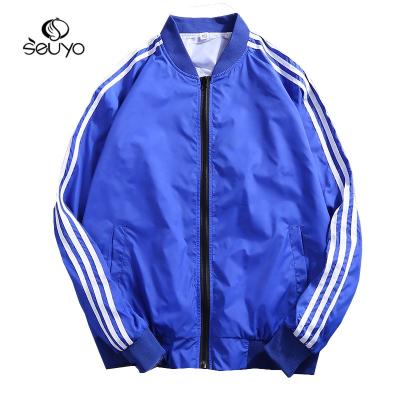 China Seuyo QUICK DRY Mens Sports Jacket Three Stripes Trend Spring Teens Running Top Unisex Bomber Jacket for sale