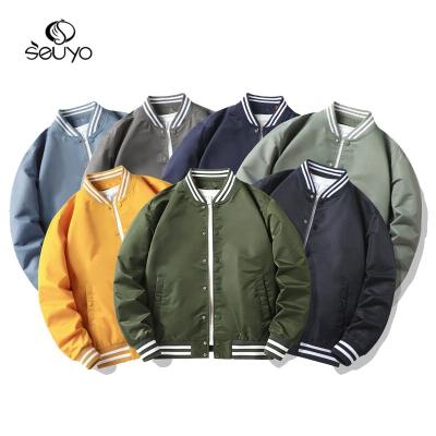 China Customizable Wholesale Price QUICK DRY Seuyo Men's Baseball Casual Anorak Patchwork Jacket Varsity Blank Jacket for sale