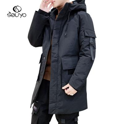 China Seuyo QUICK DRY Men's Bottom Pocket Coat Ditch Coat New Large Winter Hooded Jacket Mid Length for sale