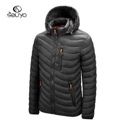 China Seuyo Breathable Bubble Stripper Anorak Hoodie Jacket With Zipper Padded Coat For Men for sale