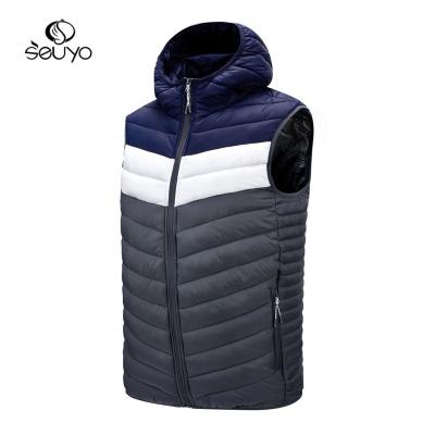 China Block Hooded Seuyo Stripper Vest Mens Coats Color Vest QUICK DRY Fashionable Sleeveless Padding Service Jacket for sale