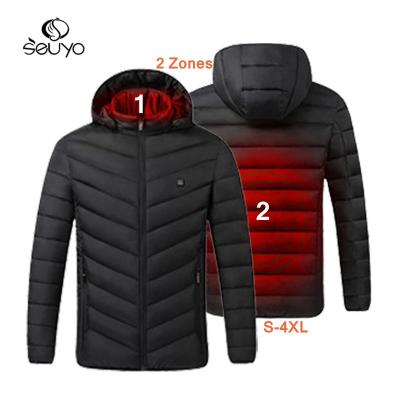 China Waterproof 2 Zone Seuyo OEM Coat Service Outdoor Lightweight Thermal Winter USB Warm Heating Outwear Men Women Wearable Jacket for sale