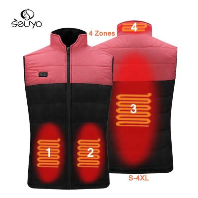 China Factory Direct Supply QUICK DRY Seuyo Dual Control 4 Zone Stripper Unisex USB Service Vest Heated Elder Thermal Clothing for sale