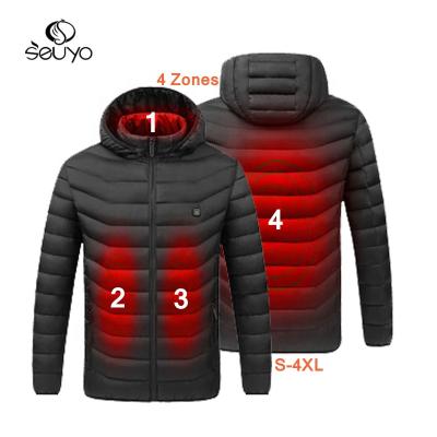 China Waterproof 4 Zones Seuyo Winter USB Heating Rechargeable Heated Duty Thermal Vest Heated Clothing Outdoor Activities Vest for sale