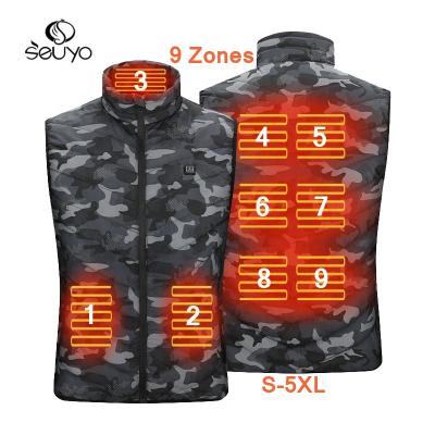 China 9 zones seuyo QUICK DRY windshield smart warm outdoor service mountaineering sportswear vest USB heating outer clothing for sale