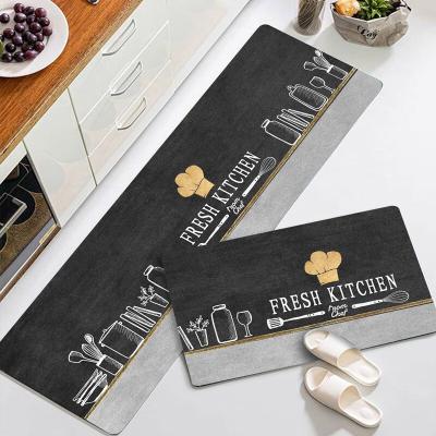 China Anti-Fatigue Kitchen Mats Anti-Microbial Non-Slip Custom Rug and Floor Mat Wash Mat Comfortable Standing Durable for sale