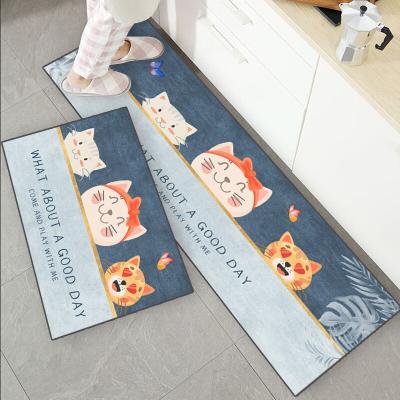 China Antimicrobial Floor Covers For Kitchen , Soft And Absorbent By Polyester , Washable Kitchen Cover Set Non Slip Kitchen Covers for sale