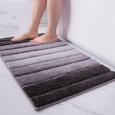 China Modern Gradual Absorption Microfiber Bathroom Mat Non-Slip Rug Toilet Mat Non-Slip Floor Mat for sale