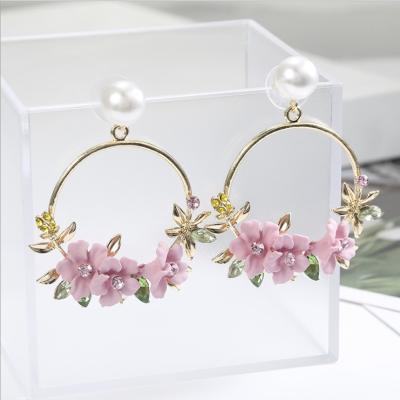 China CLASSIC Korean version of the CSI net red flower earrings with soft soft clay pearl earrings ear ornaments for women for sale