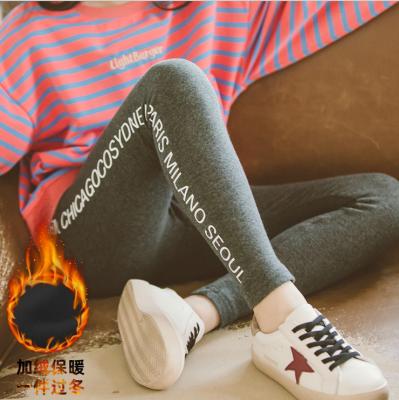 China 2019 winter new anti-static children's leggings Korean elastic girls' plush and thickened warm pants fashion leggings for children's tracksuit for sale