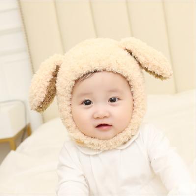 China 2019 Winters Breathable Korean Baby Hat Rabbit Ear Plush Warm Baby Hat Earmuff In Autumn And Winter Cute Hat Trend for sale