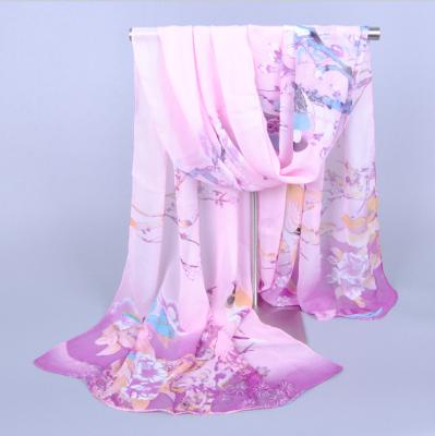 China European American Chiffon Printed Silk Scarf With Chinese Sunscreen Hangzhou Spring Wind Thin High Quality Women'S Silk Scarf for sale