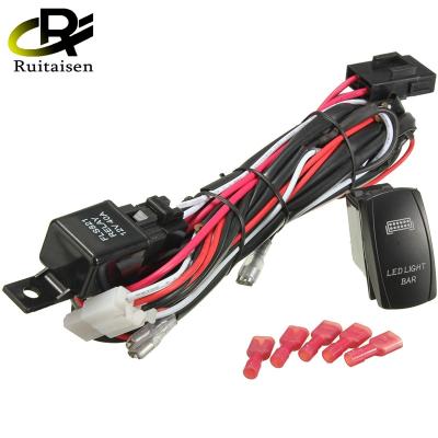 China 30A high qualitiy blue red LED light bar switch wiring for car with 30 to 40 A relay fuse for sale