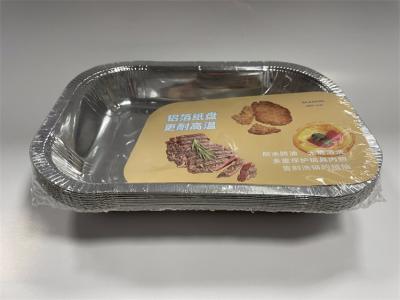 China Verwarmingsbestendige aluminiumpakketten 220F Folie serveertrakketten Te koop