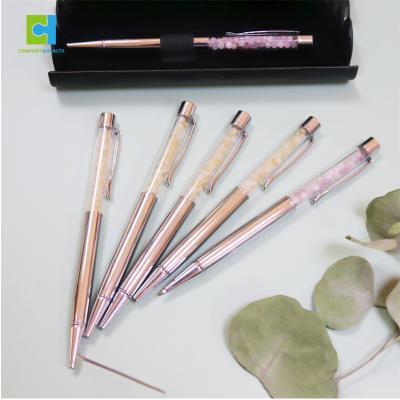 China Custom Made High Quality Eco-Friendly Crystal Pen Logo Healing Crystal Natural Gemstone Promotional Pen for sale