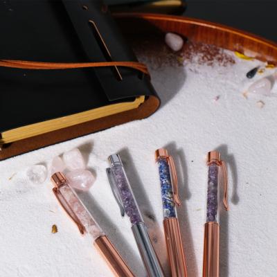 China Pen Popular New Style Luxury Promotional Logo Healing Crystal Natural Gemstone Custom Made Crystal Pen for sale