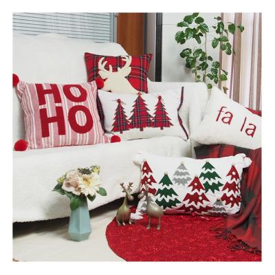 China Stain Resistant Christmas New Design Hot Sales Custom Polyester 100% Indoor Decorative Linen Pillow Case for sale