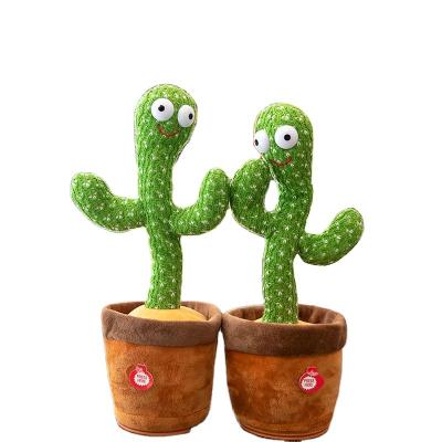 China Plush Sofe Stuffed Talking Toy Cute Stuffed Flowerpot Twisting Cactus Doll Singing Music Dancing Cactus Plush Toy for sale