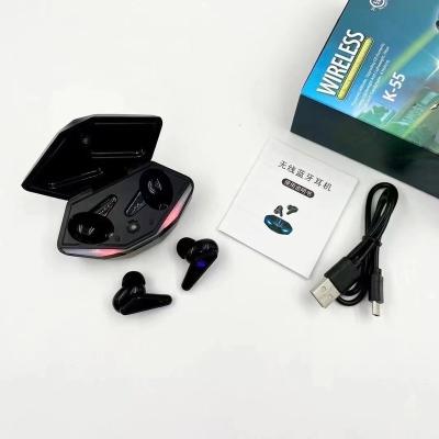 China With Charging Case K55 TWS Wireless Earbuds Headset Hi-Fi Waterproof Hi-fidelity Hi-fidelity charging headphone sports IPX6 wireless earphones power bank with charging box for sale