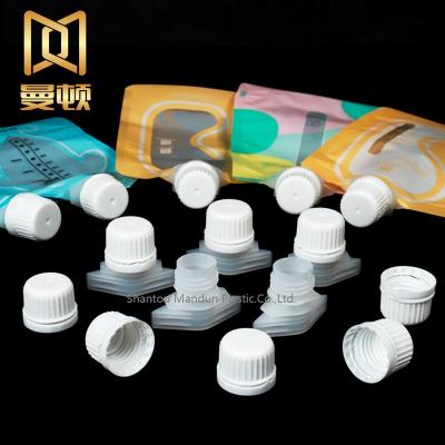 China Doypack Pilfer Proof Wholesale Plastic 16mm Spout Cap For Liquid Storage Milk Bag Baby Food Child Food Bag Spout Cap for sale