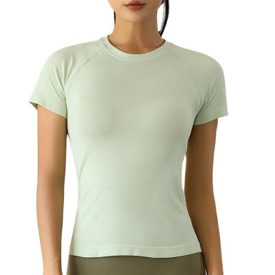 China Solid Color Breathable T-shirt Women's Half-sleeve T-shirt Casual Loose Round Neck Fitness Wear Short Sleeve for sale