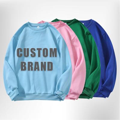 China OEM Breathable Crewneck 100% Cotton Fleece Hoodies Print Drop Shoulder Pullover Sweatshirt Crewneck Custom Oversized Sweatshirt for sale