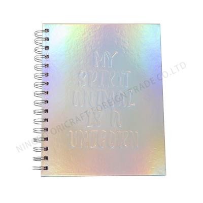 China Inside page contain 130*80gsm paper+4colorful pp professional manufacture loose-leaf inscribes cheap A5 laser custom cover spiral notebook for sale